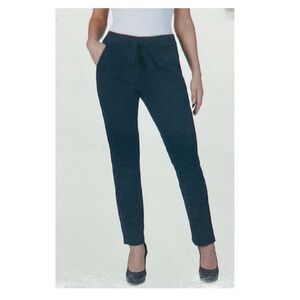 BADGLEY MISCHKA Women's Solid Flat Front Side Pockets Casual Pants black medium